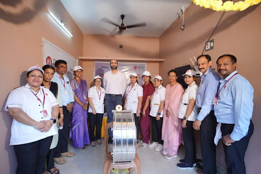 Dr. Venkataraman Kini, Secretary of Sanjeevini Cancer Seva Trust, with M.I.O volunteers and staff at the Cancer Information Centre, Krishna Complex, Kundapura, ahead of the Cancer Jagruthi Abhiyana rally on March 28, 2026.