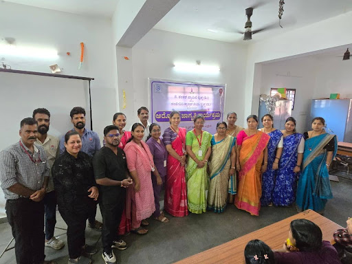 M.I.O. Healthy Hero team poses with the teachers and staff of Sri Vidyavilasa Aided Higher Primary School, Polali